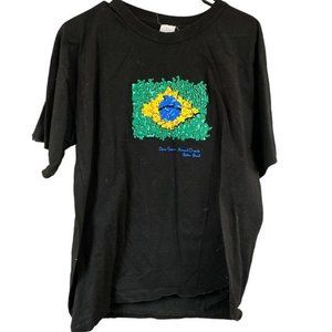 Vintage Abstract Brazil Flag Tee Shirt
